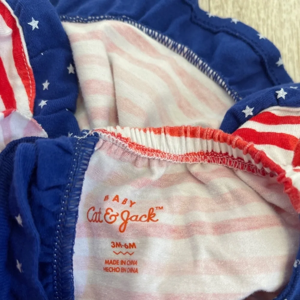 Cat & Jack Stars And Stripes 3-6 Months Outfit